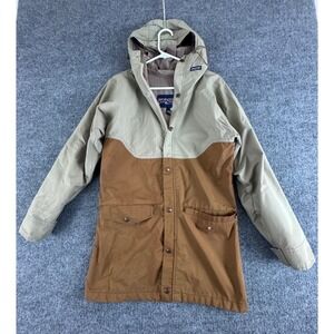 Jansport Gore Tex Hooded Jacket Tan Brown‎ Mens Size Small Made in USA